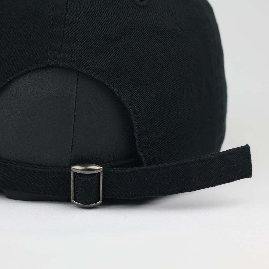OTTO Black Graphic Embroidered Strapback Baseball Thrifted Hat