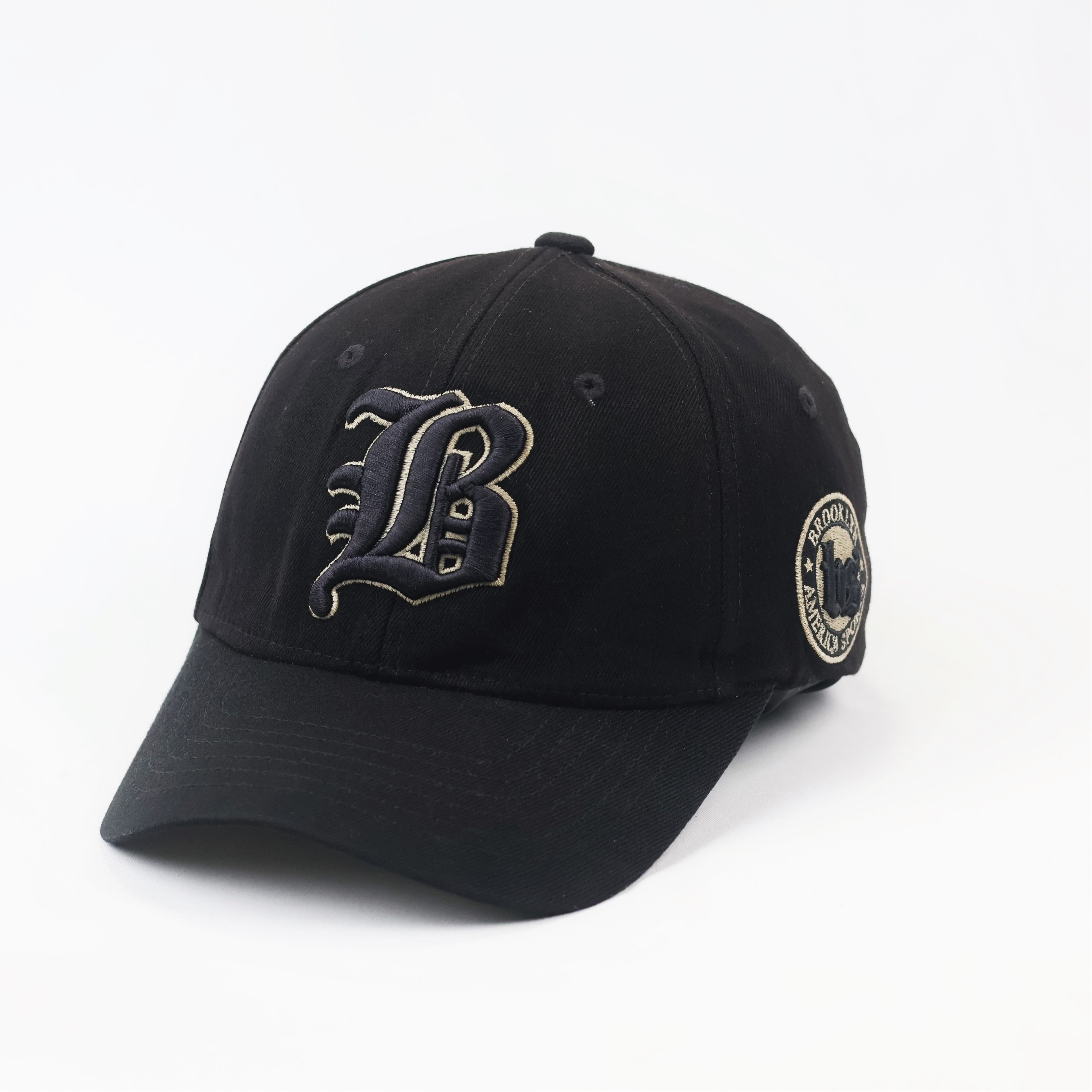 Vintage Brooklyn America Sports Thrifted Baseball Cap - Black & Gold