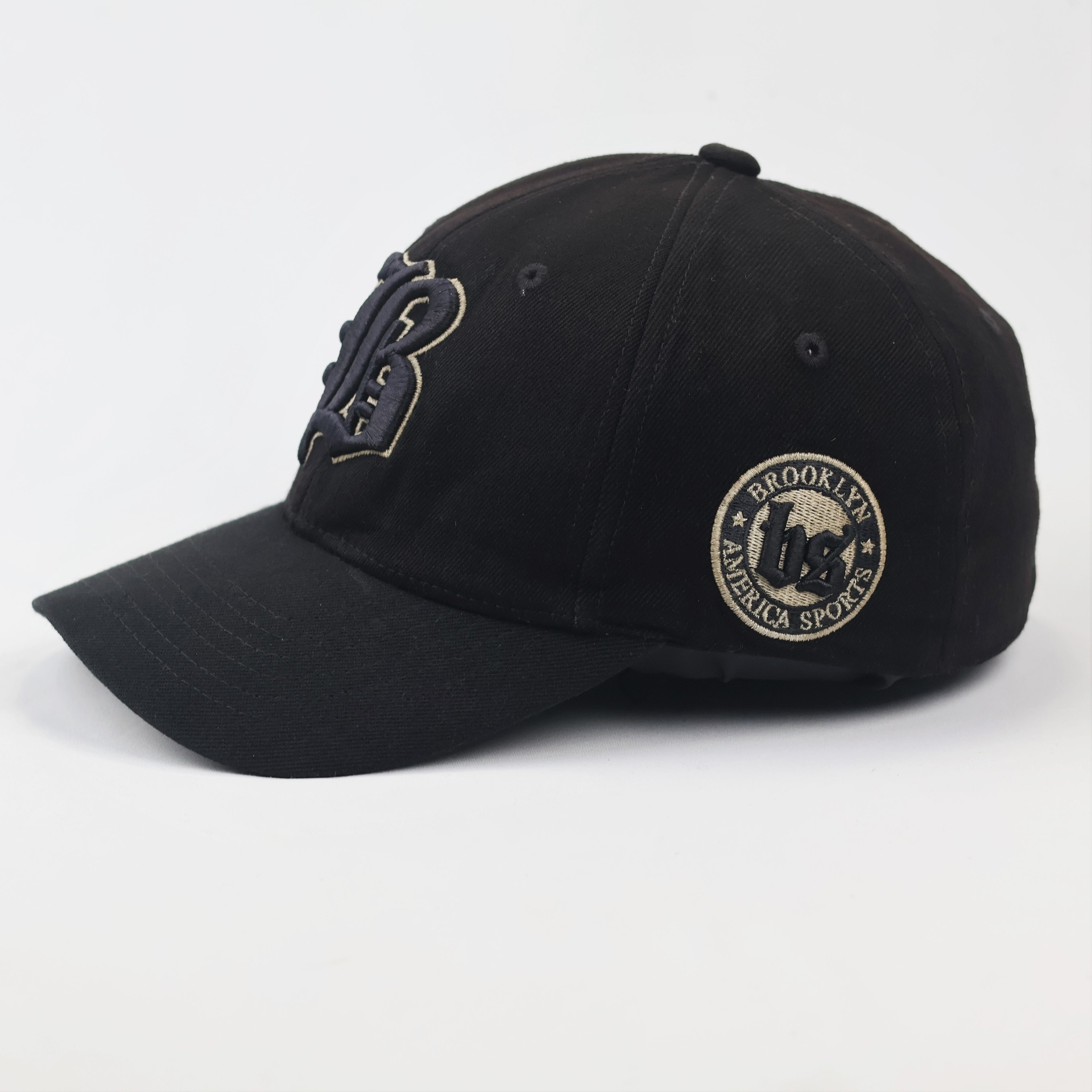 Vintage Brooklyn America Sports Thrifted Baseball Cap - Black & Gold