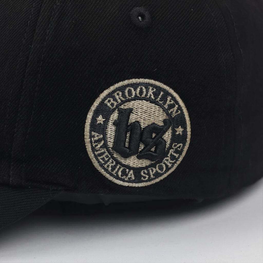 Vintage Brooklyn America Sports Thrifted Baseball Cap - Black & Gold