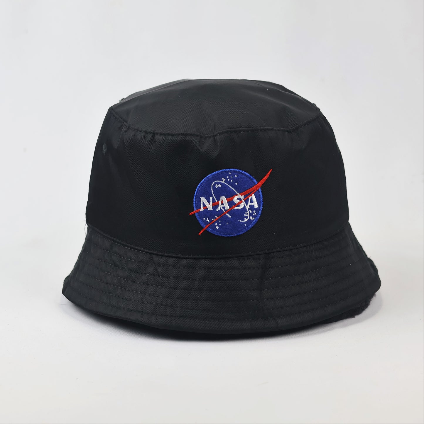 NASA Insignia Logo Black Bucket Thrifted Hat - Unisex