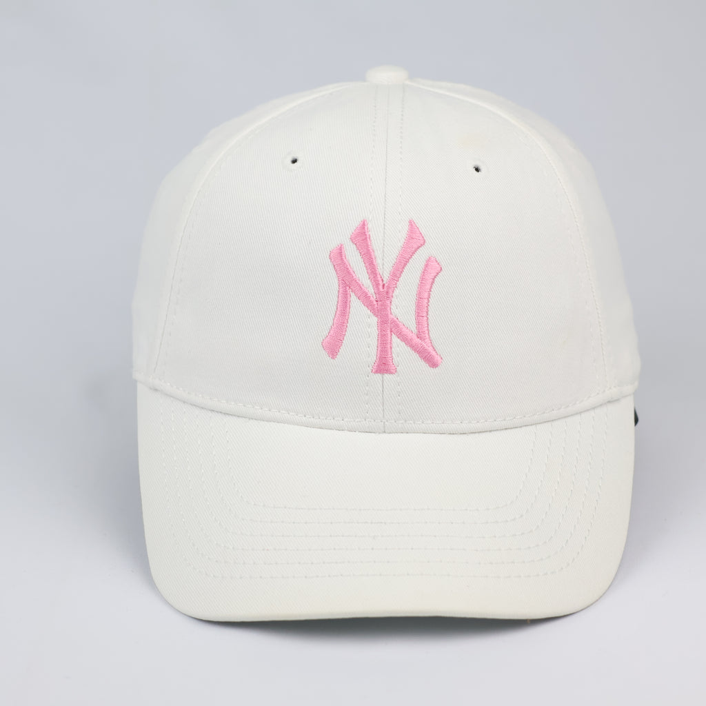 Off-White New York Yankees Cap with Pastel Pink NY Thrifted Logo
