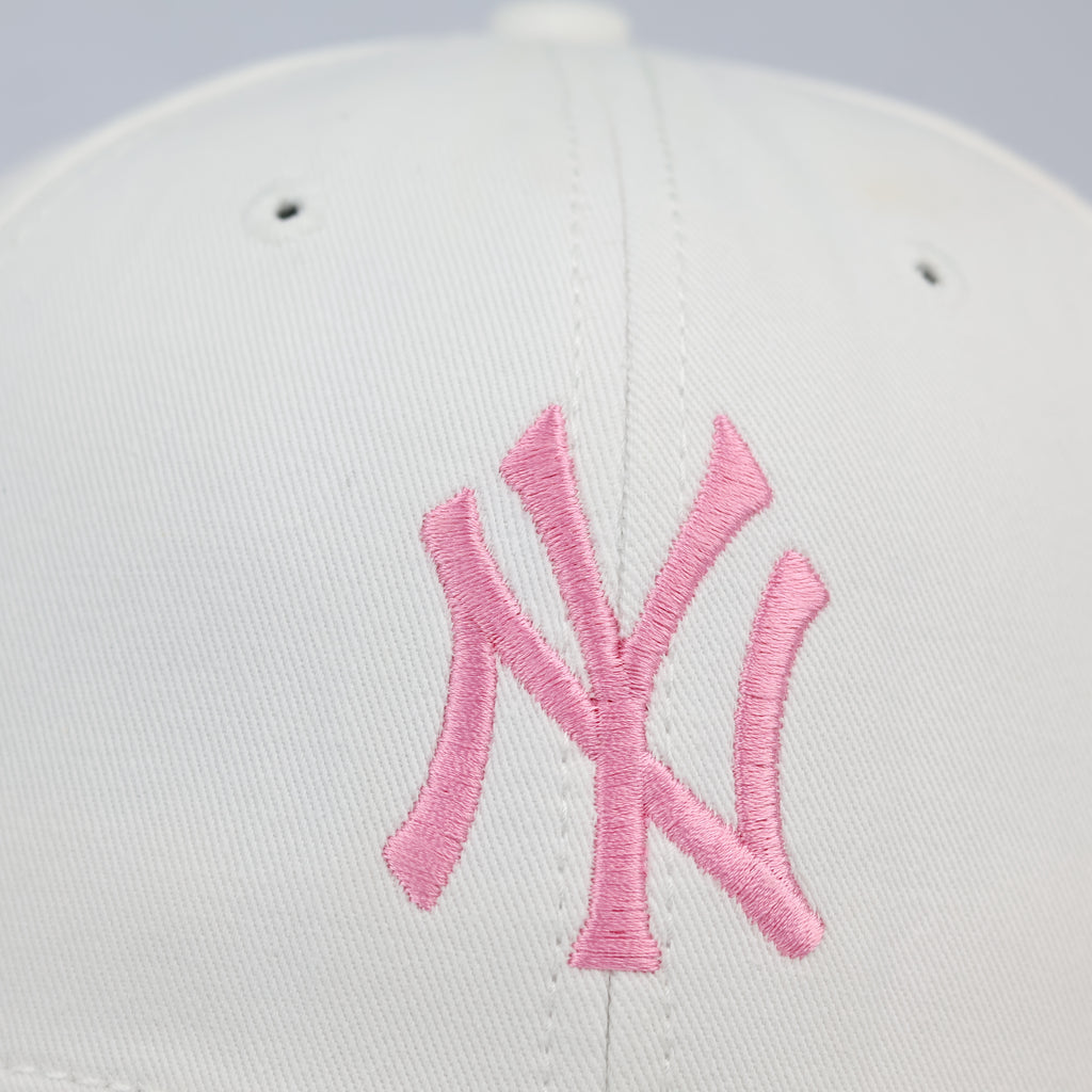 Off-White New York Yankees Cap with Pastel Pink NY Thrifted Logo