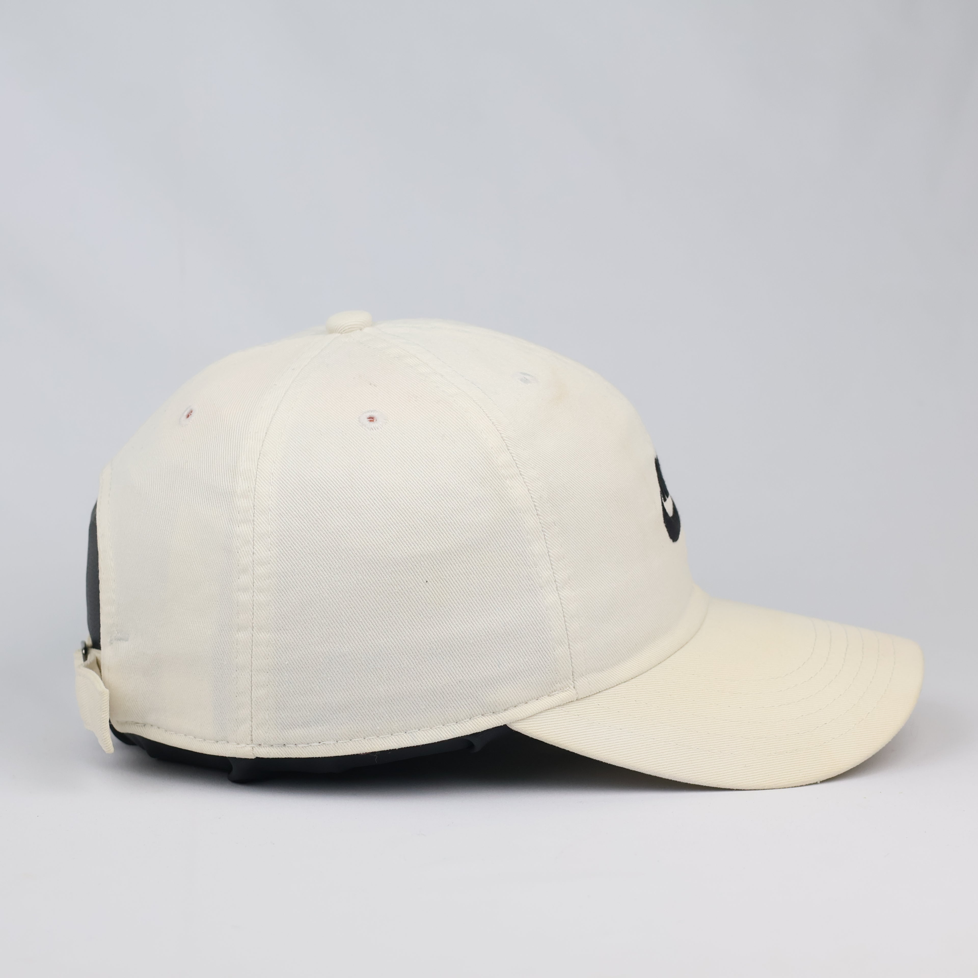 Nike Heritage 86 Cream Dad Hat with Black Embroidered Thrifted Swoosh