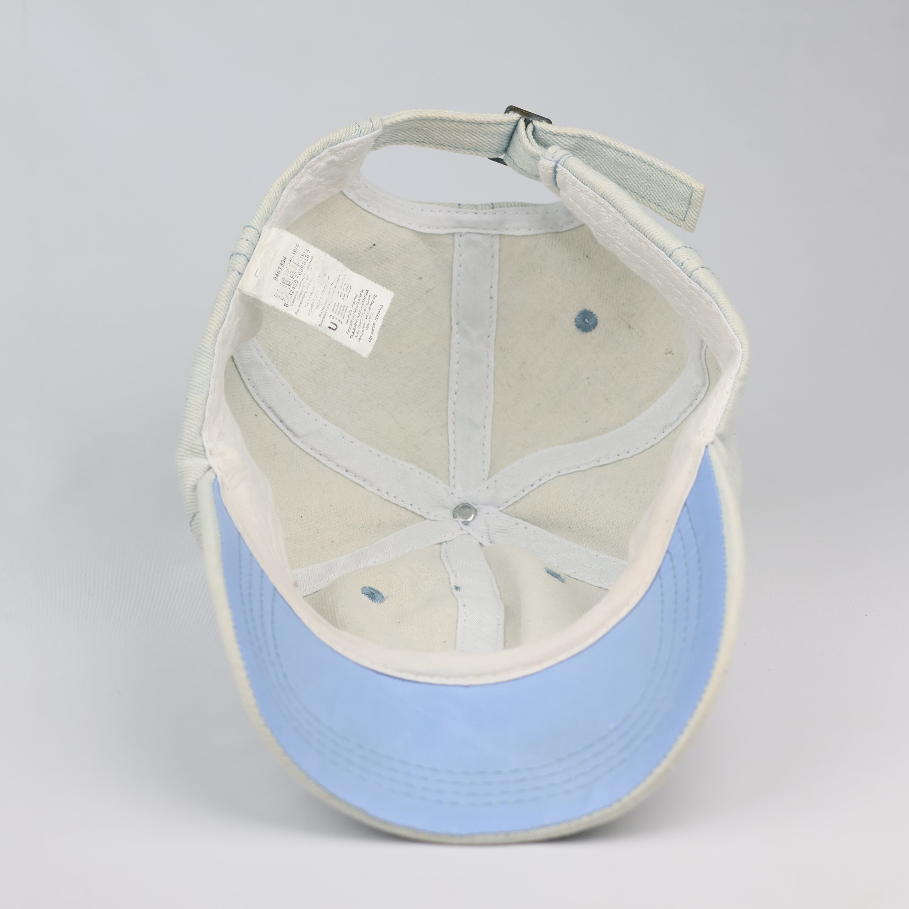 Light Wash Bleached Denim Swirl Graphic Dad Thrifted Hat