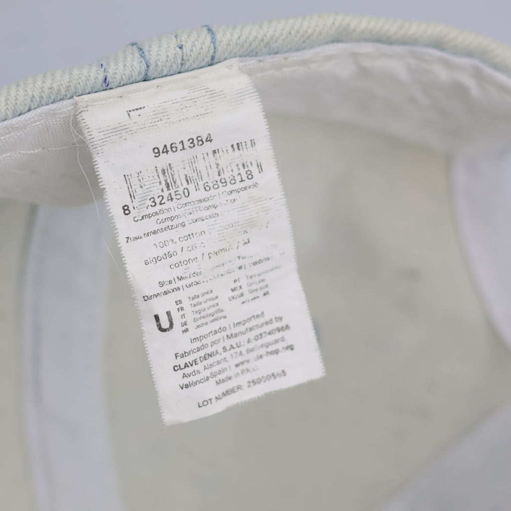 Light Wash Bleached Denim Swirl Graphic Dad Thrifted Hat