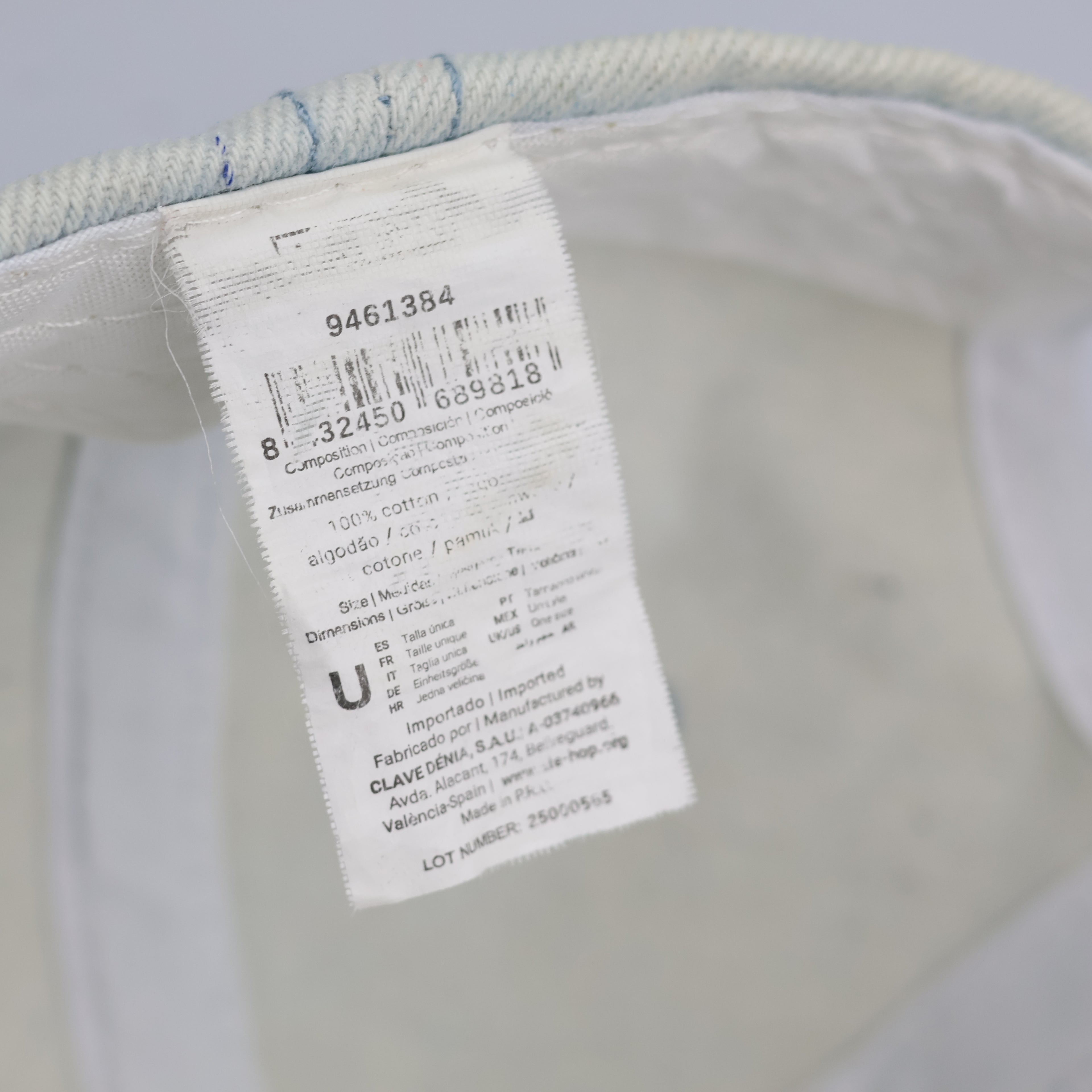 Light Wash Bleached Denim Swirl Graphic Dad Thrifted Hat