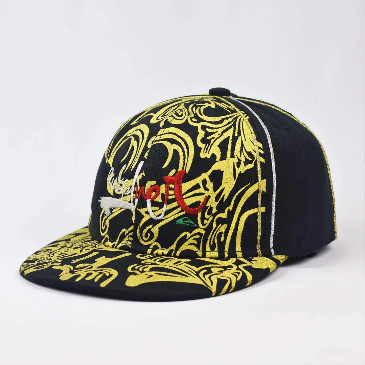 Yellow & Black Graphic Snapback Fitted Hat