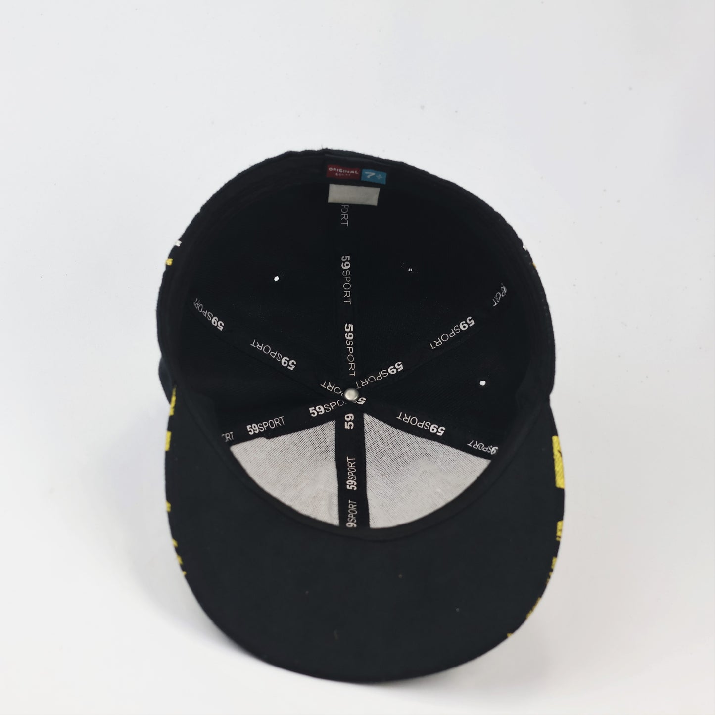 Yellow & Black Graphic Snapback Fitted Hat