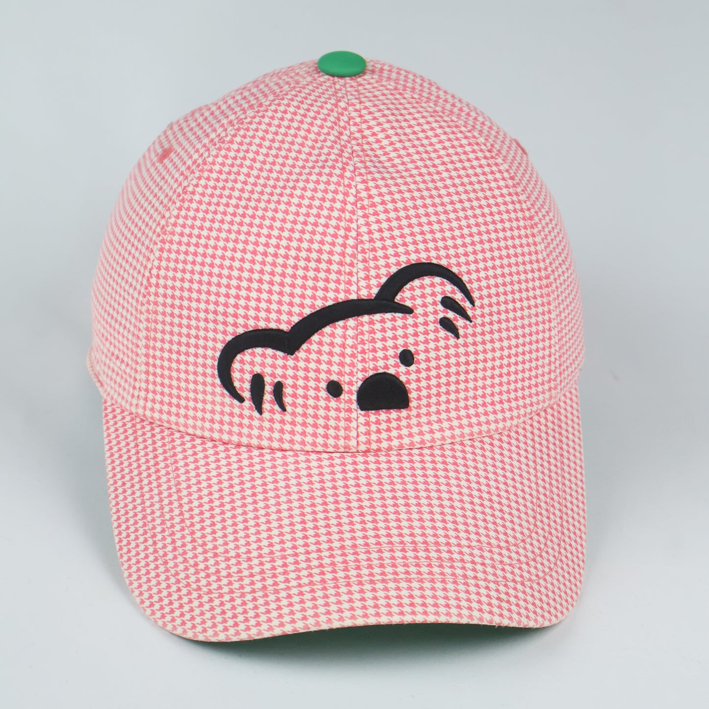 Korean Fantom Pink Houndstooth Koala Cap