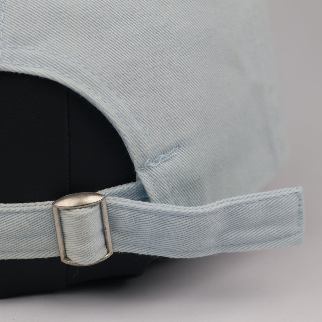 Light Blue Playing Card Graphic Unstructured Baseball Thrifted Cap