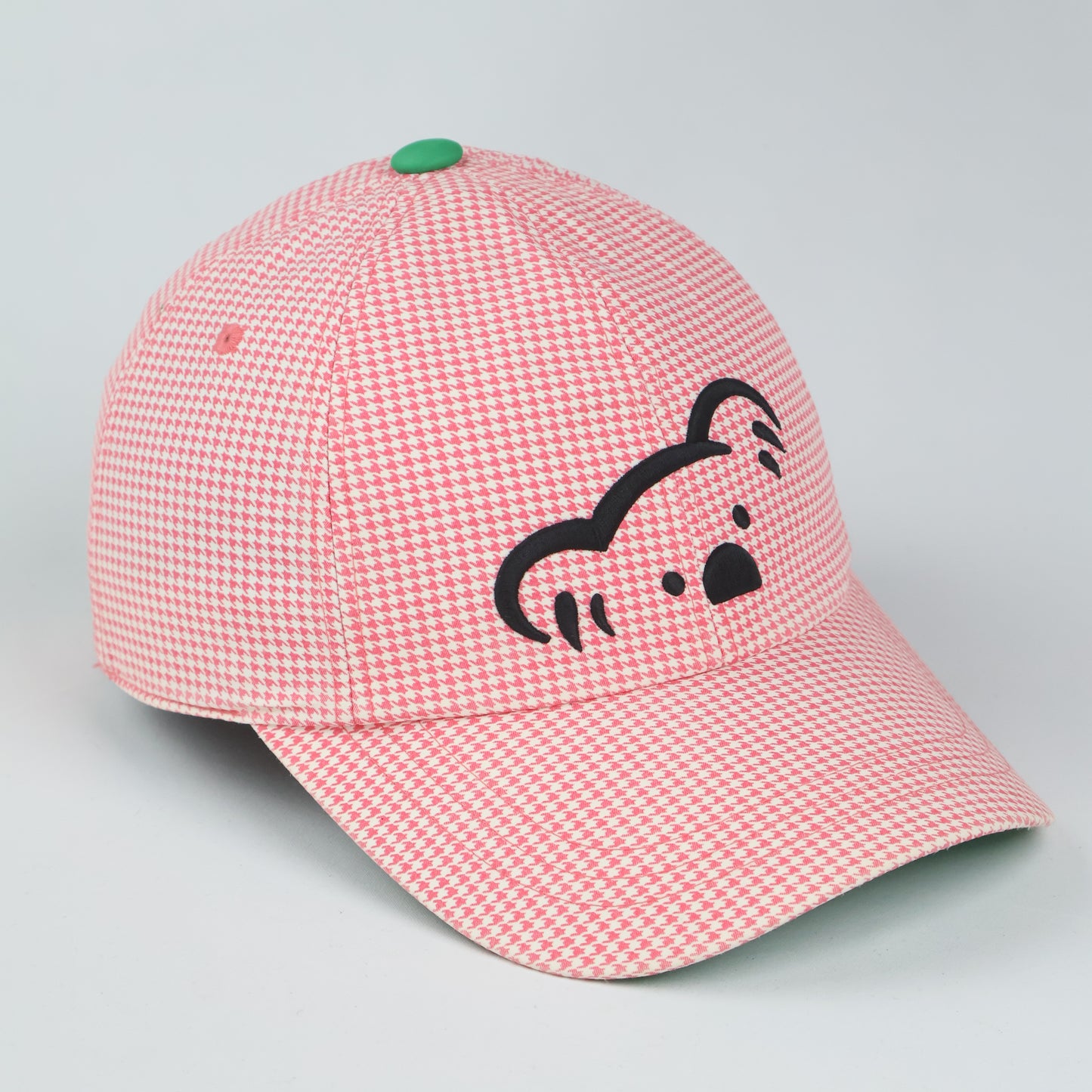 Korean Fantom Pink Houndstooth Koala Cap