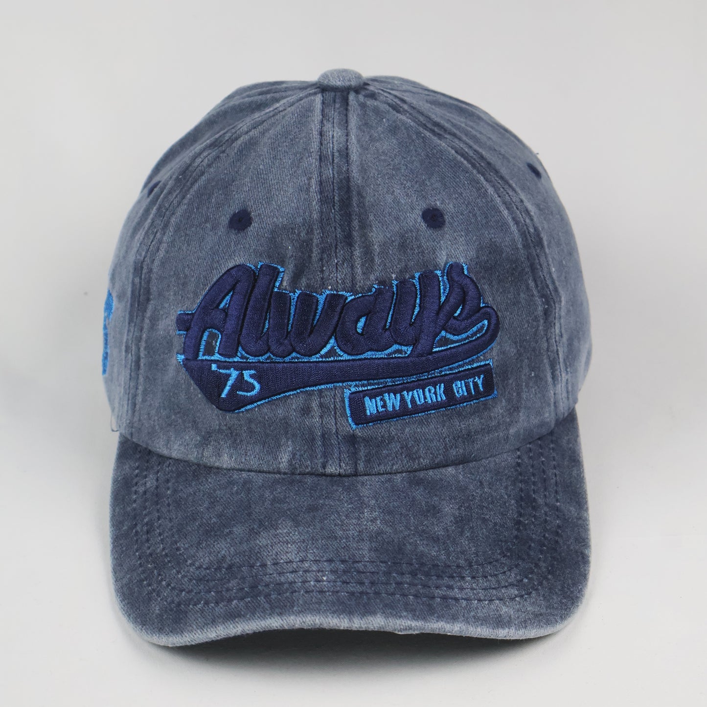 Vintage Style "Always NYC" Washed Blue Cap