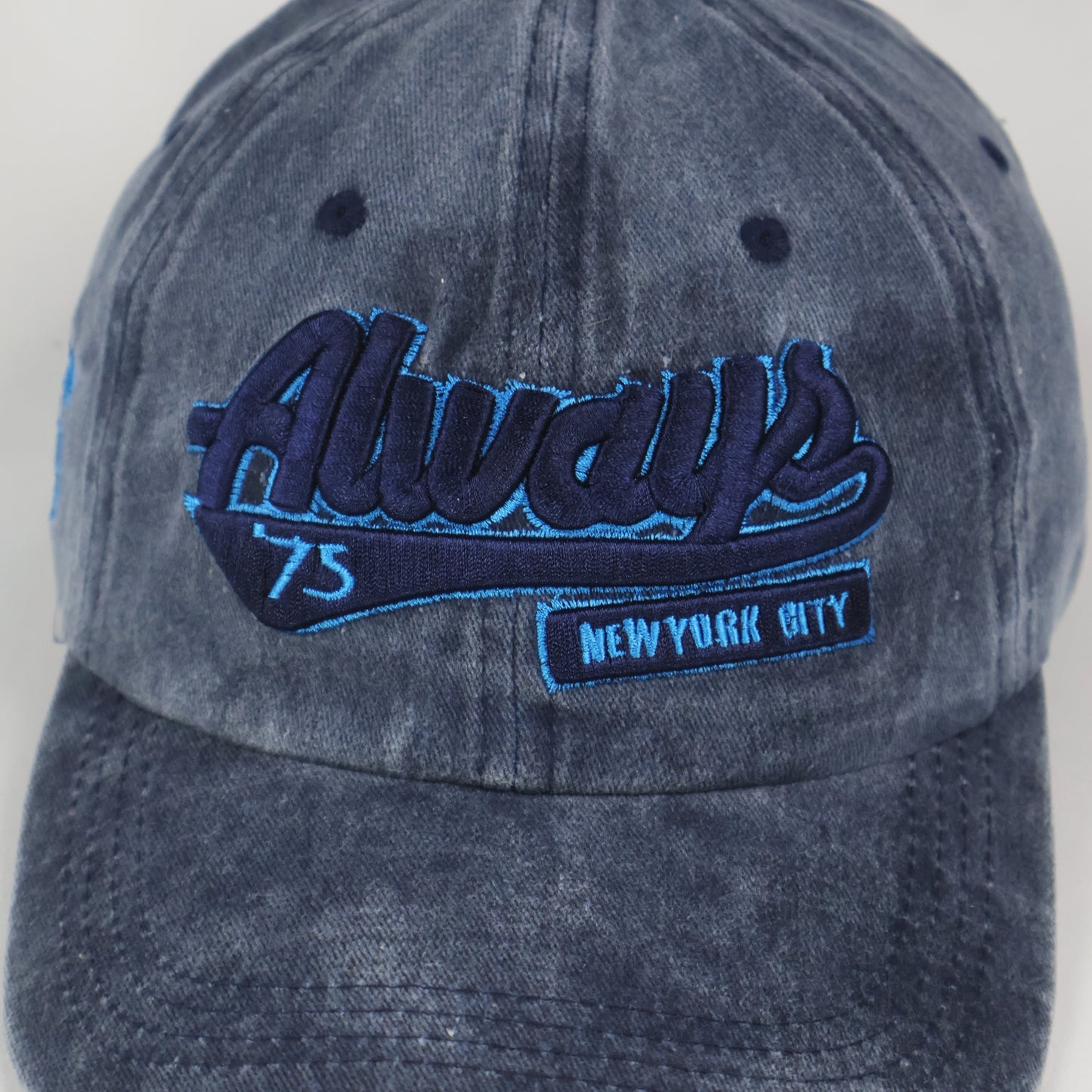 Vintage Style "Always NYC" Washed Blue Cap