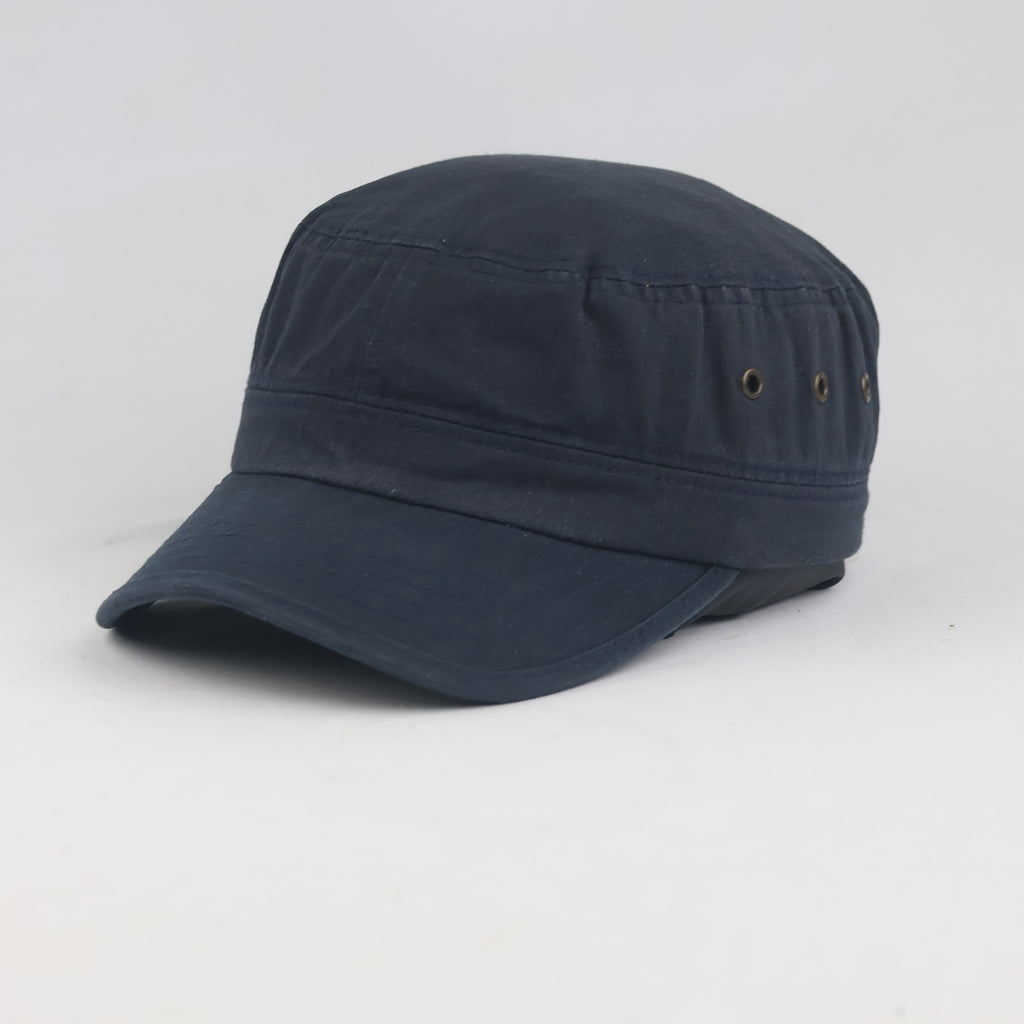 Thrifted Navy Blue Military Patrol Hat with Metal Eyelets | 10221