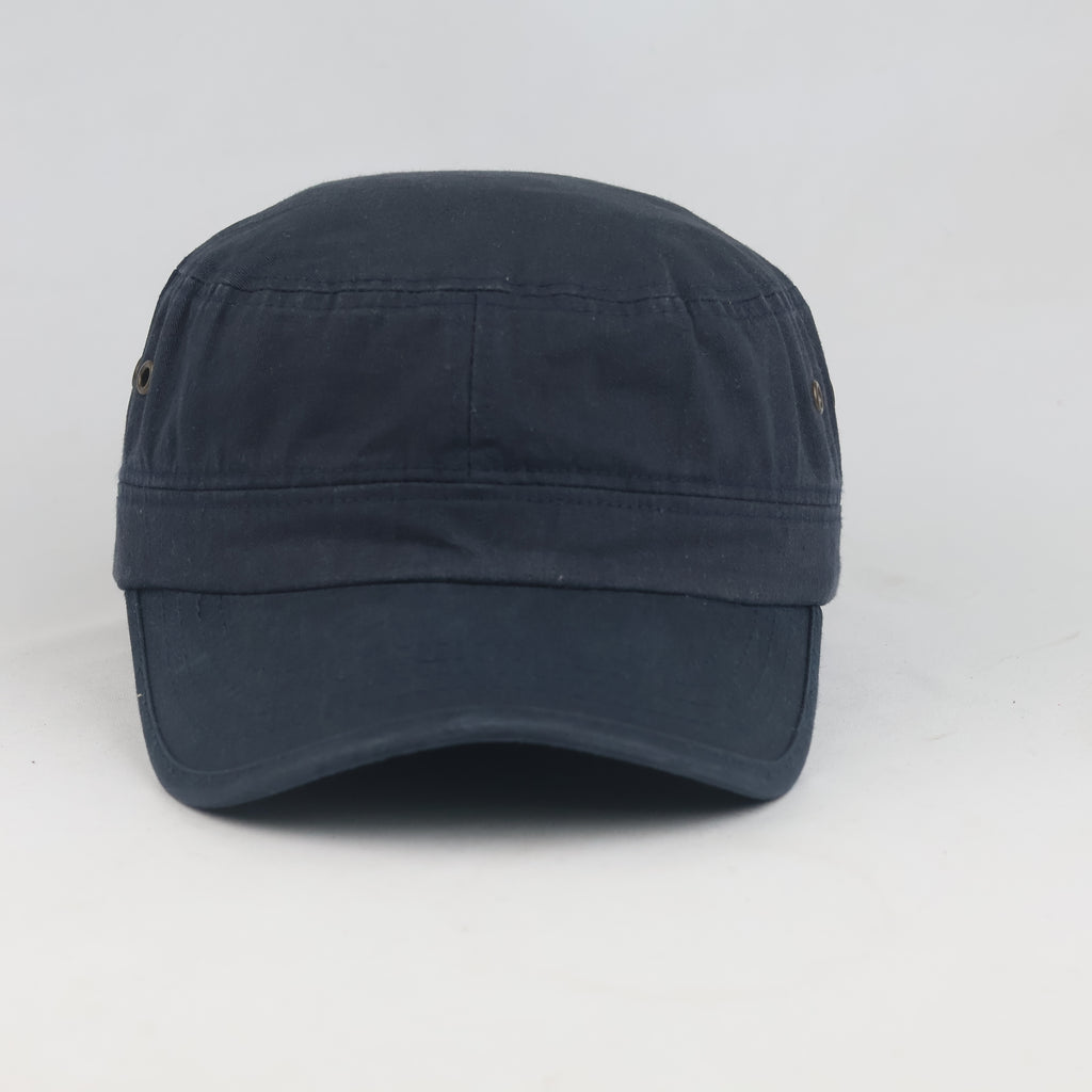Thrifted Navy Blue Military Patrol Hat with Metal Eyelets | 10221