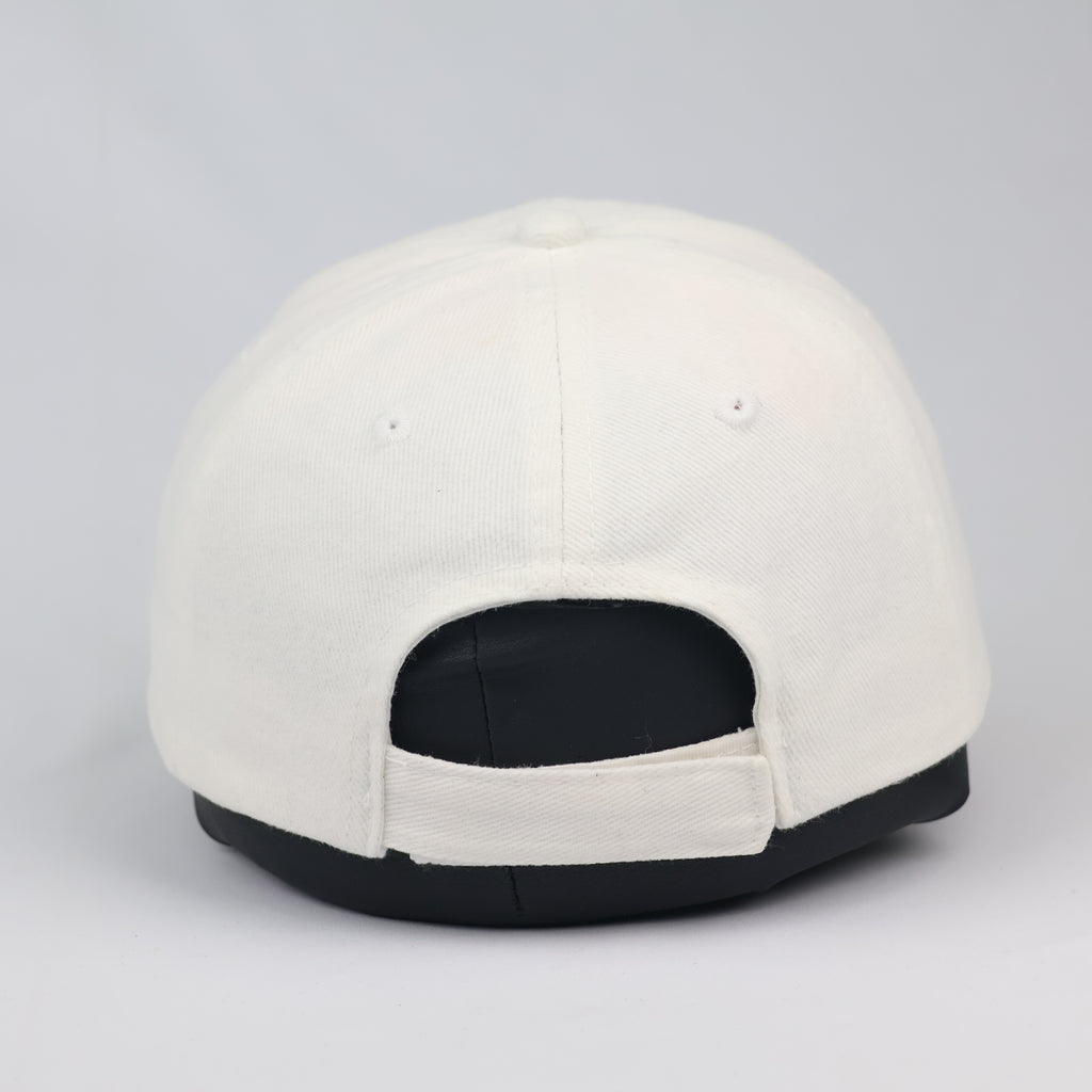 Minimalist Embroidered Golfer Scene Cream Baseball Cap