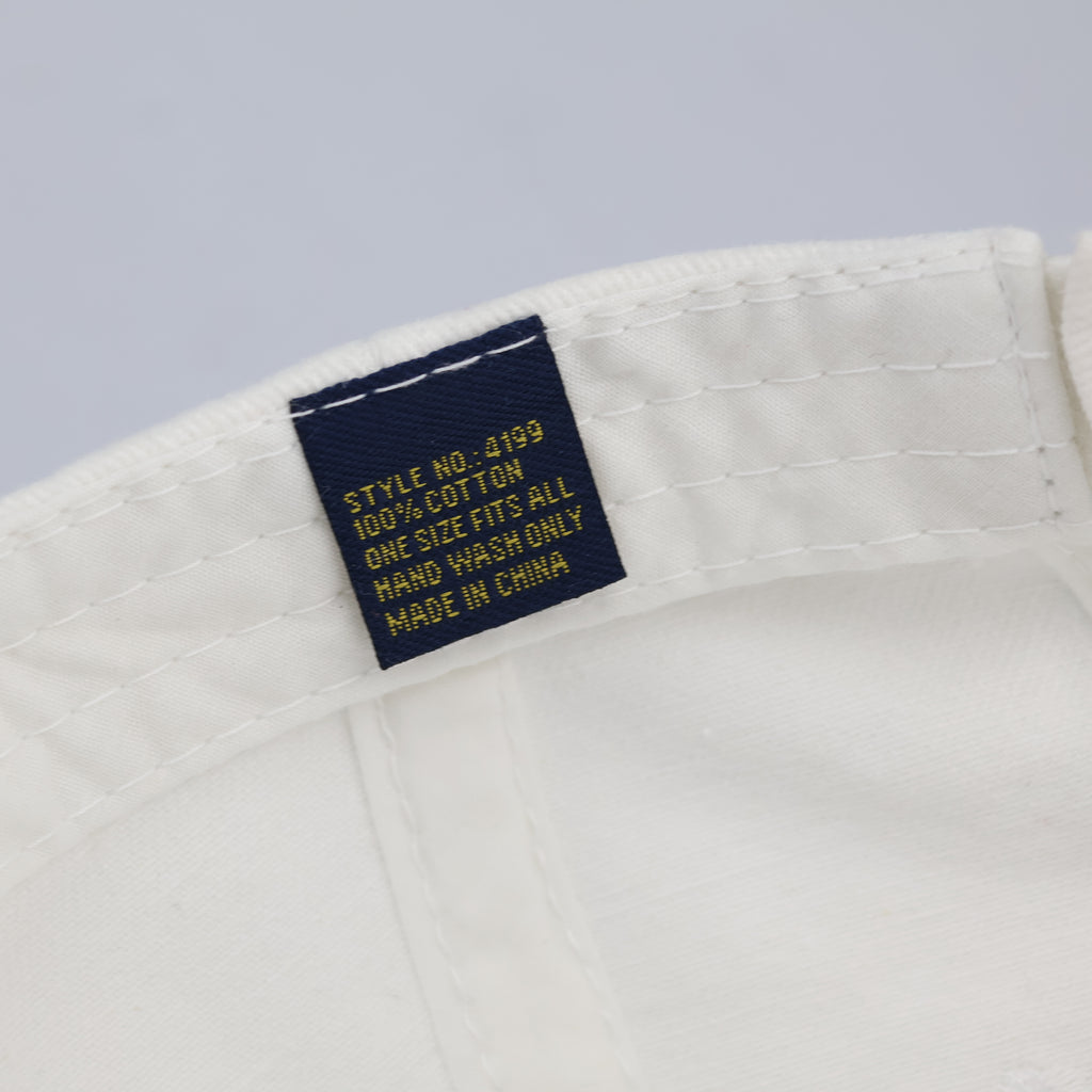 Minimalist Embroidered Golfer Scene Cream Baseball Cap