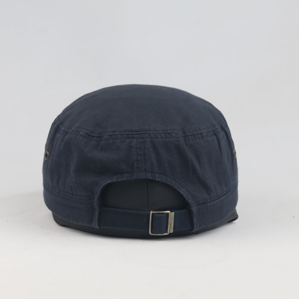 Thrifted Navy Blue Military Patrol Hat with Metal Eyelets | 10221