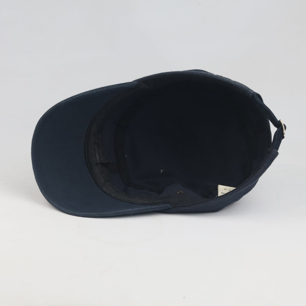 Thrifted Navy Blue Military Patrol Hat with Metal Eyelets | 10221