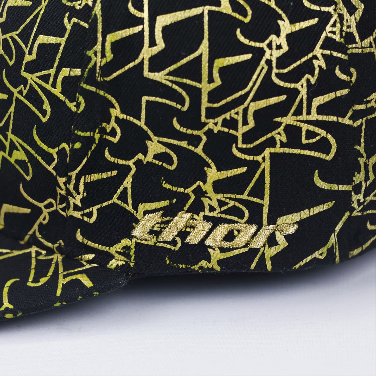 Thor Motocross Flexfit Fitted Thrifted  Hat - Black with Gold Liquid Print Graphic