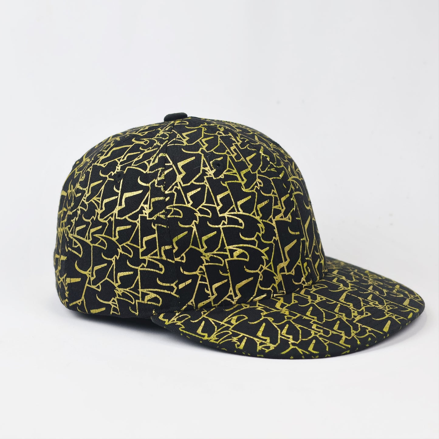 Thor Motocross Flexfit Fitted Thrifted  Hat - Black with Gold Liquid Print Graphic