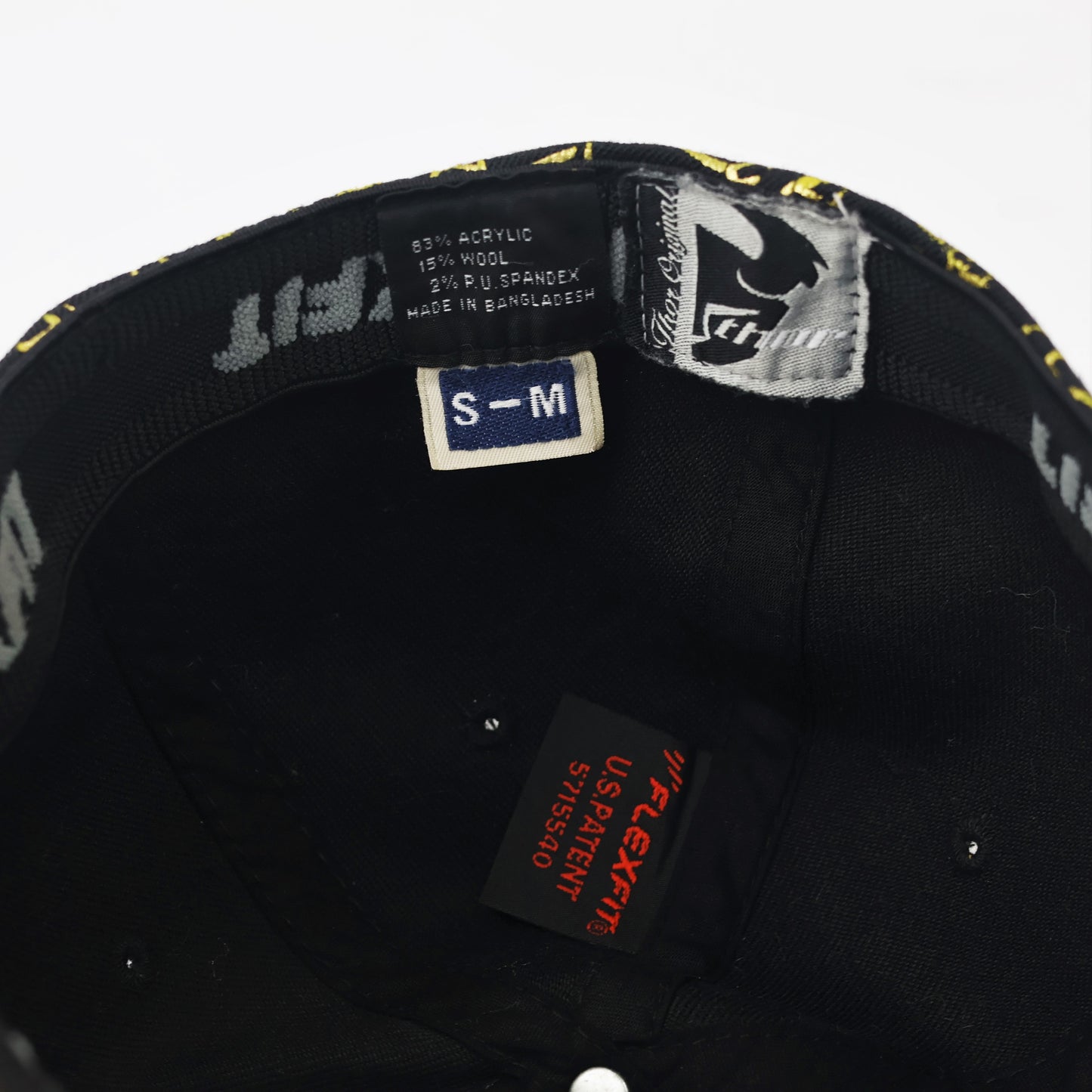 Thor Motocross Flexfit Fitted Thrifted  Hat - Black with Gold Liquid Print Graphic