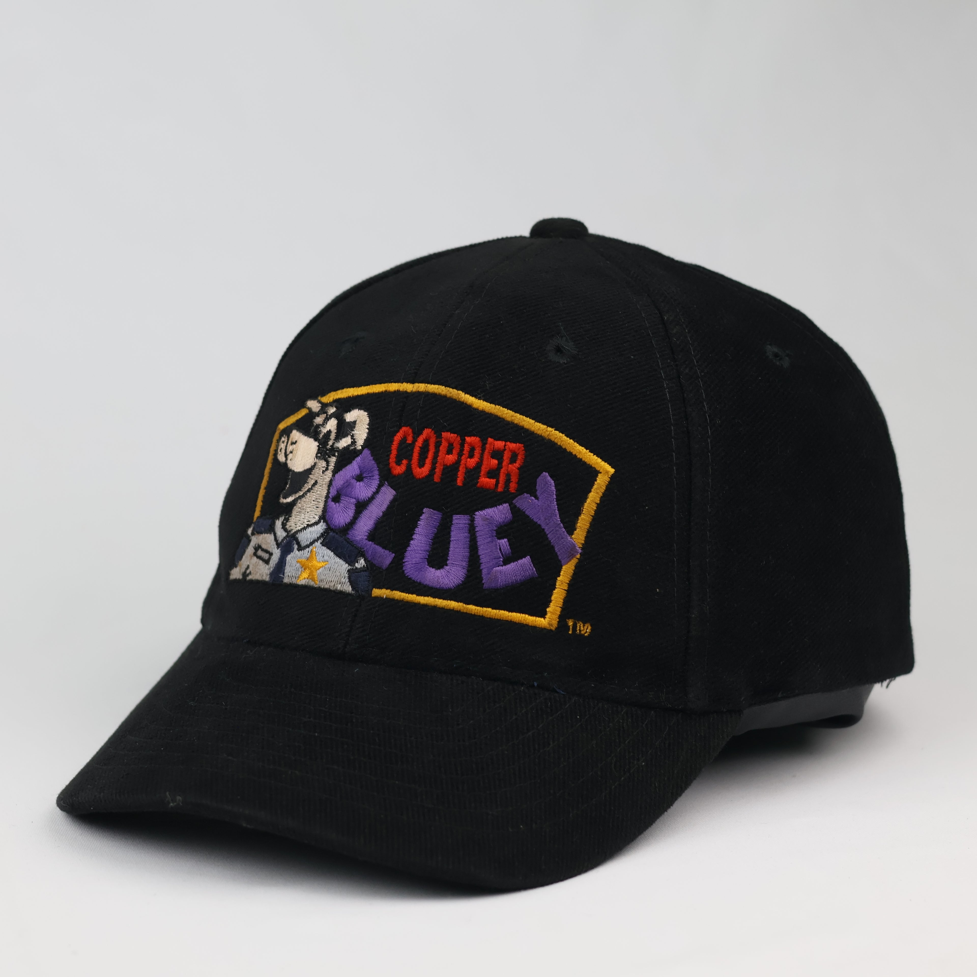 Vintage 1997 Kmart Crop-A-Cop Bluey Day Black Baseball Hat