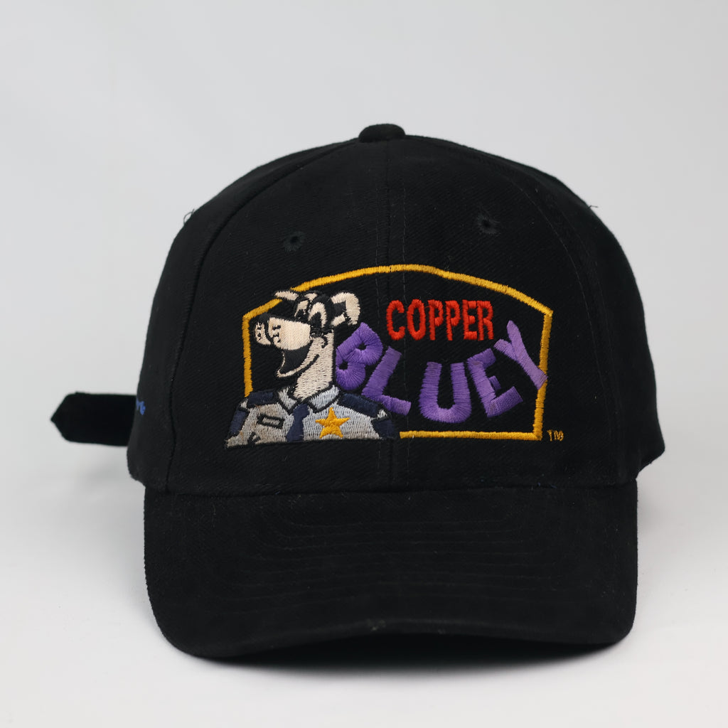 Vintage 1997 Kmart Crop-A-Cop Bluey Day Black Baseball Hat