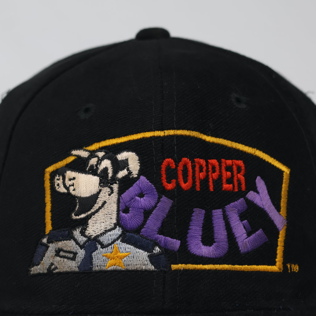 Vintage 1997 Kmart Crop-A-Cop Bluey Day Black Baseball Hat