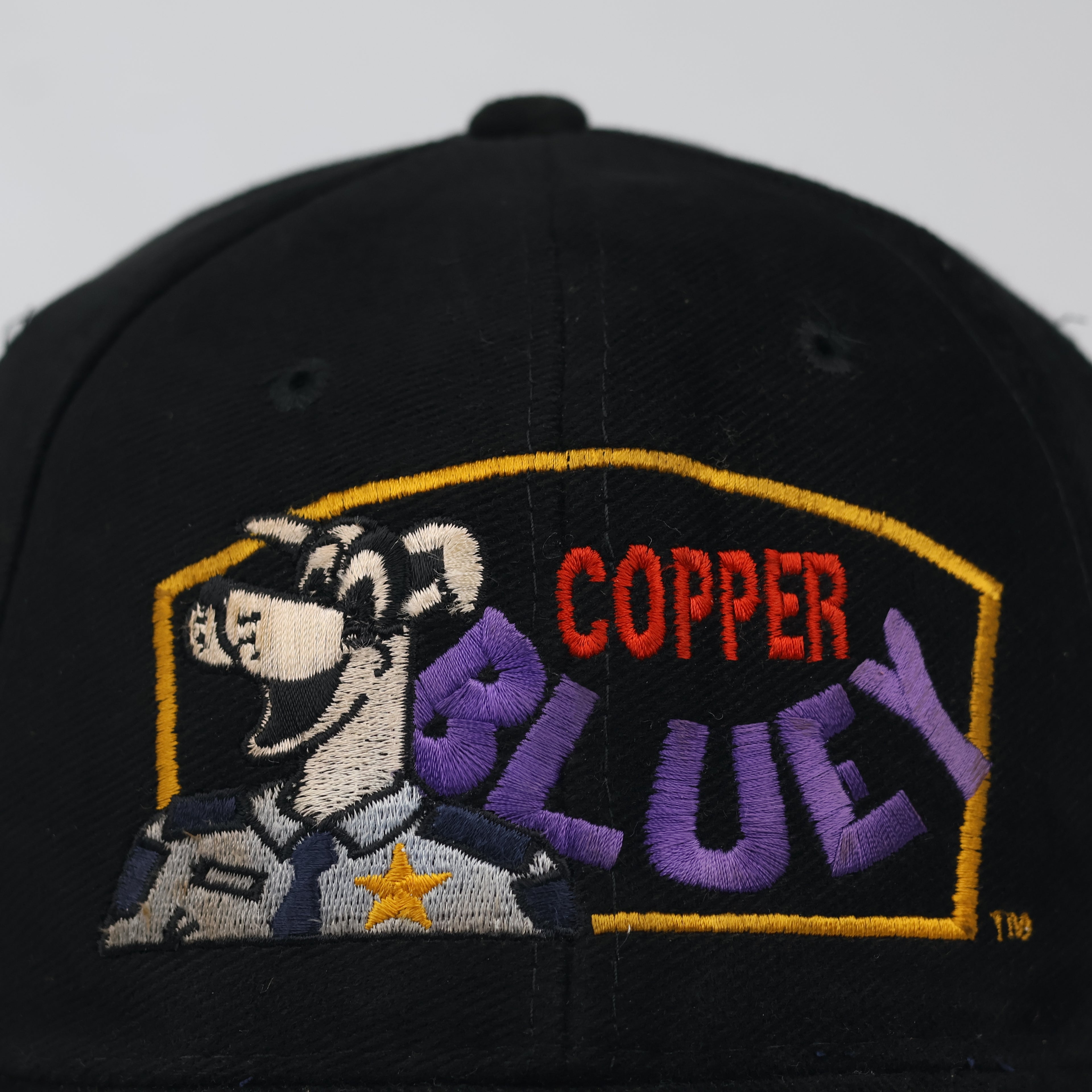 Vintage 1997 Kmart Crop-A-Cop Bluey Day Black Baseball Hat