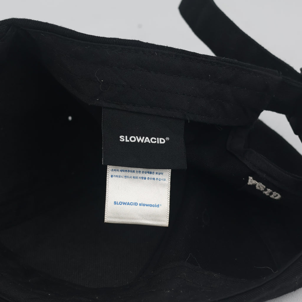 Thrifted Black SLOW Visor Embroidery Baseball Hat (58-60 cm) | 10252