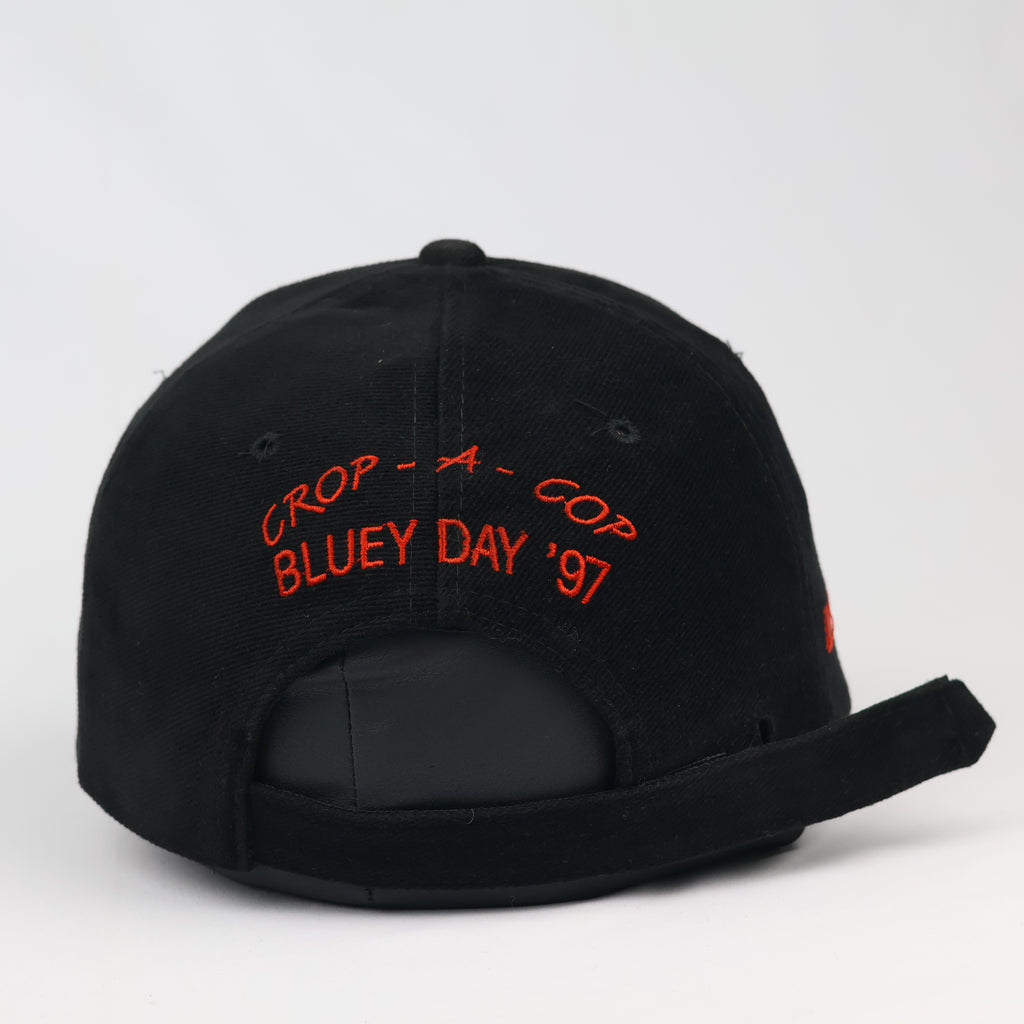 Vintage 1997 Kmart Crop-A-Cop Bluey Day Black Baseball Hat