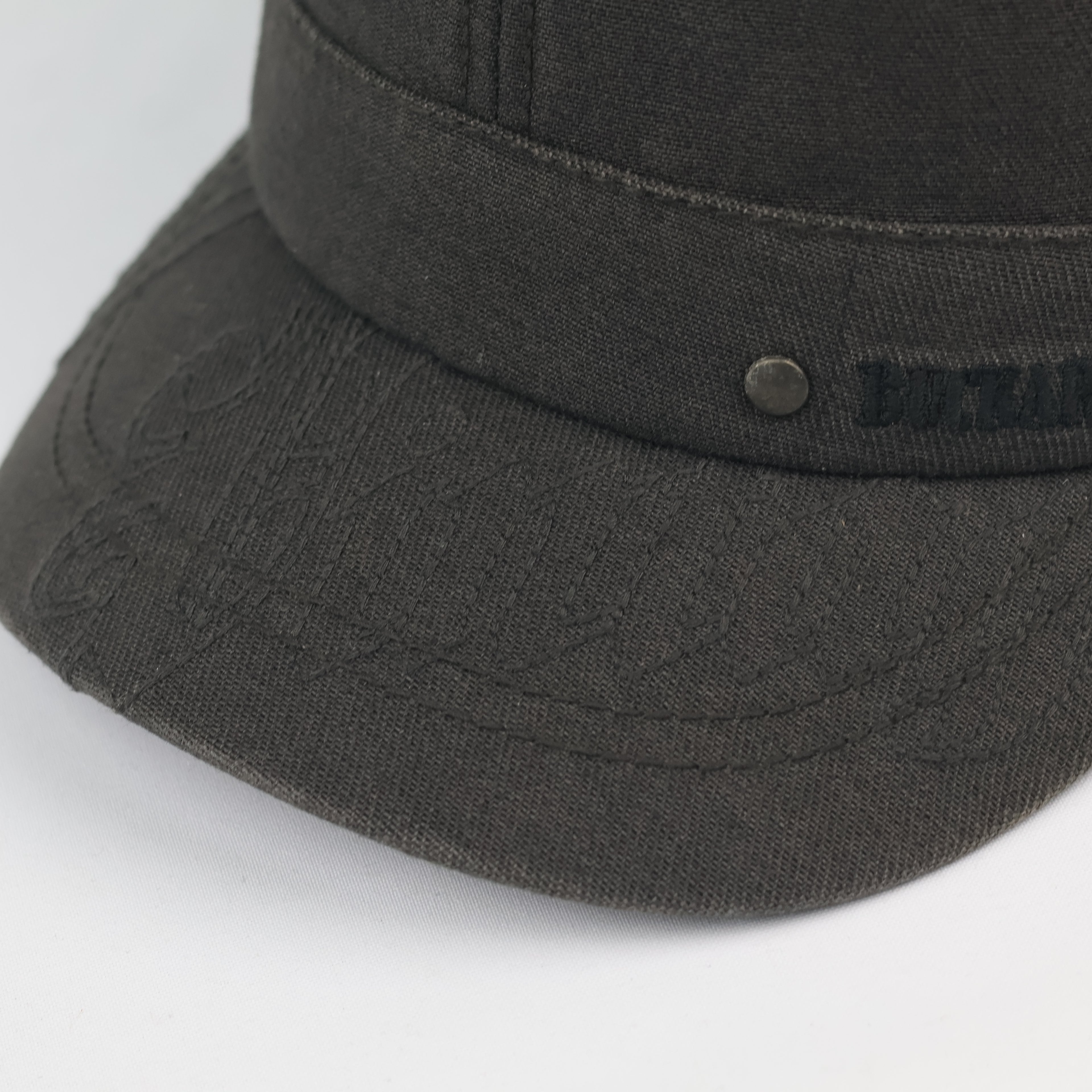 Vintage Buckaroo Distressed Charcoal Grey Cadet Thrifted Hat