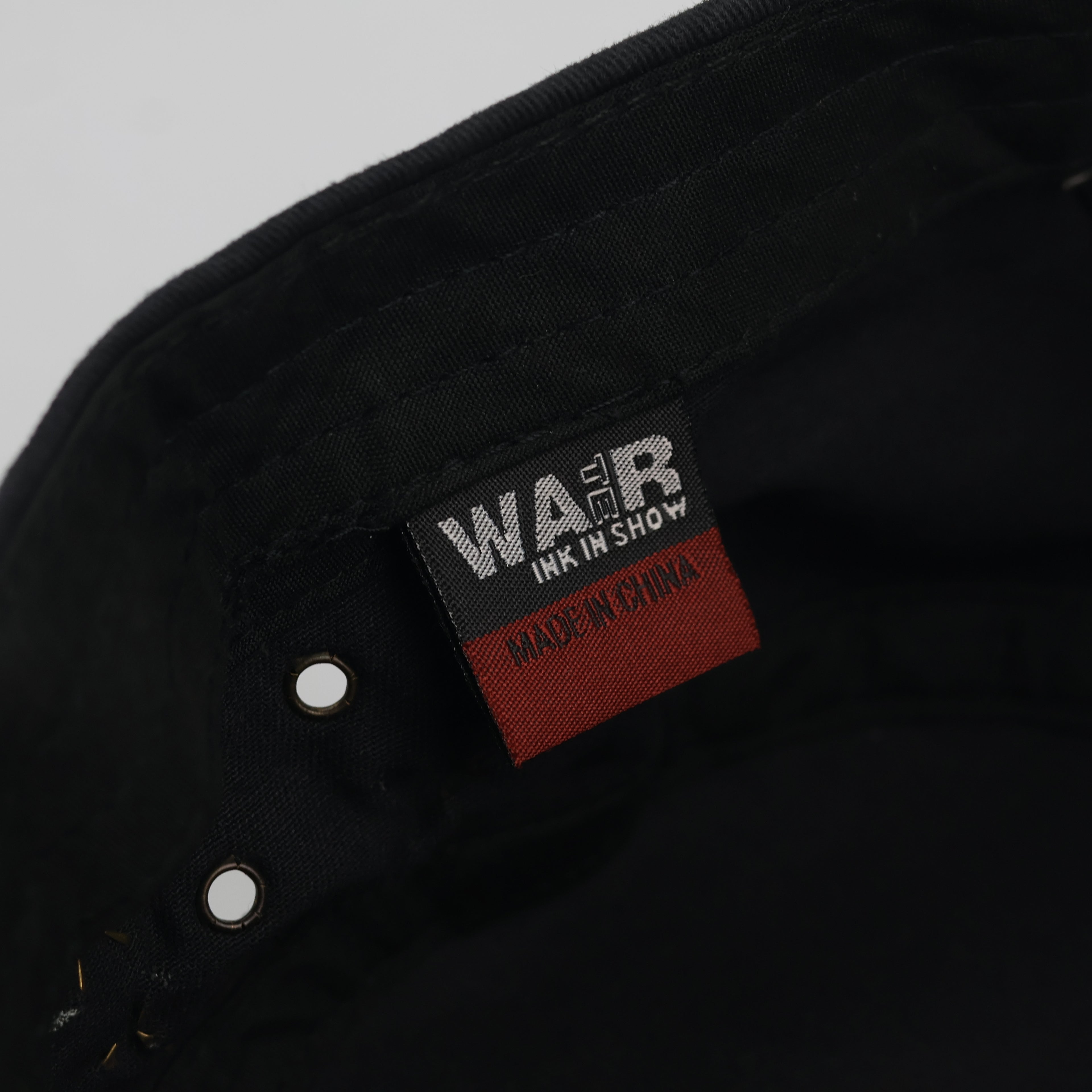 Grunge Punk Black Canvas Star Patch Studded Cadet Hat