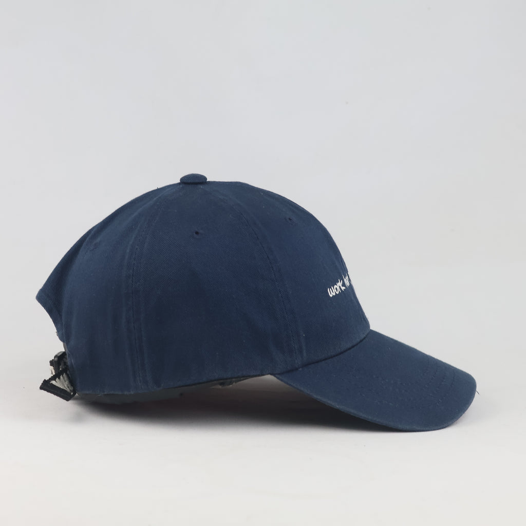 Thrifted Navy Blue Graphic Webbing Strapback Cap (57-59 cm) | 10225