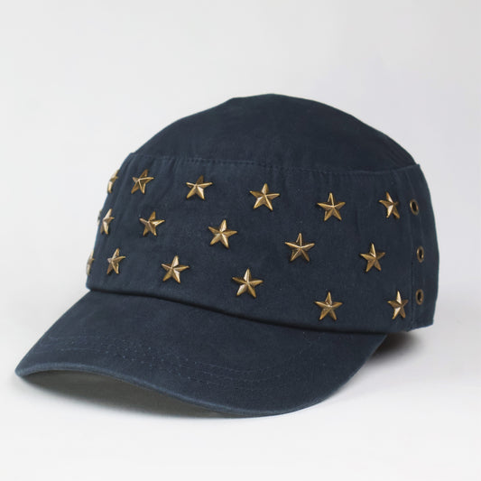 Metal Star Military Style Fashion Cap