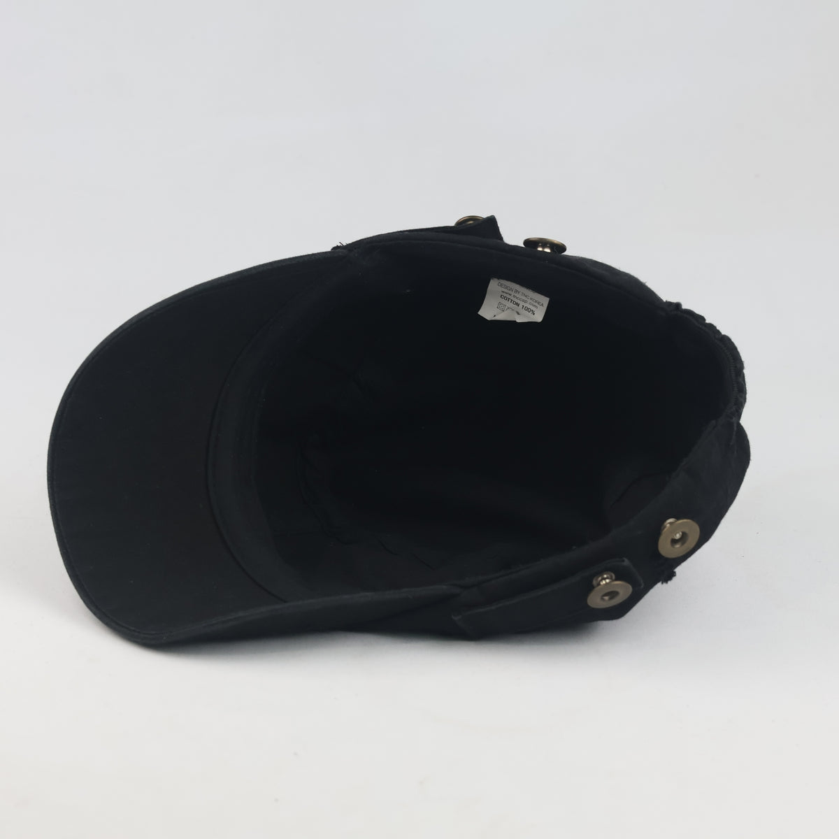 Thrifted Grunge Distressed Black Army Cap (58-60 cm) | 10275