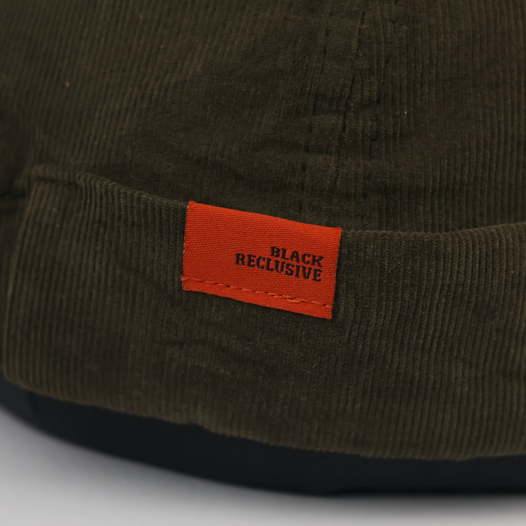 B.Reclusive Khaki Olive Corduroy Brimless Miki Hat