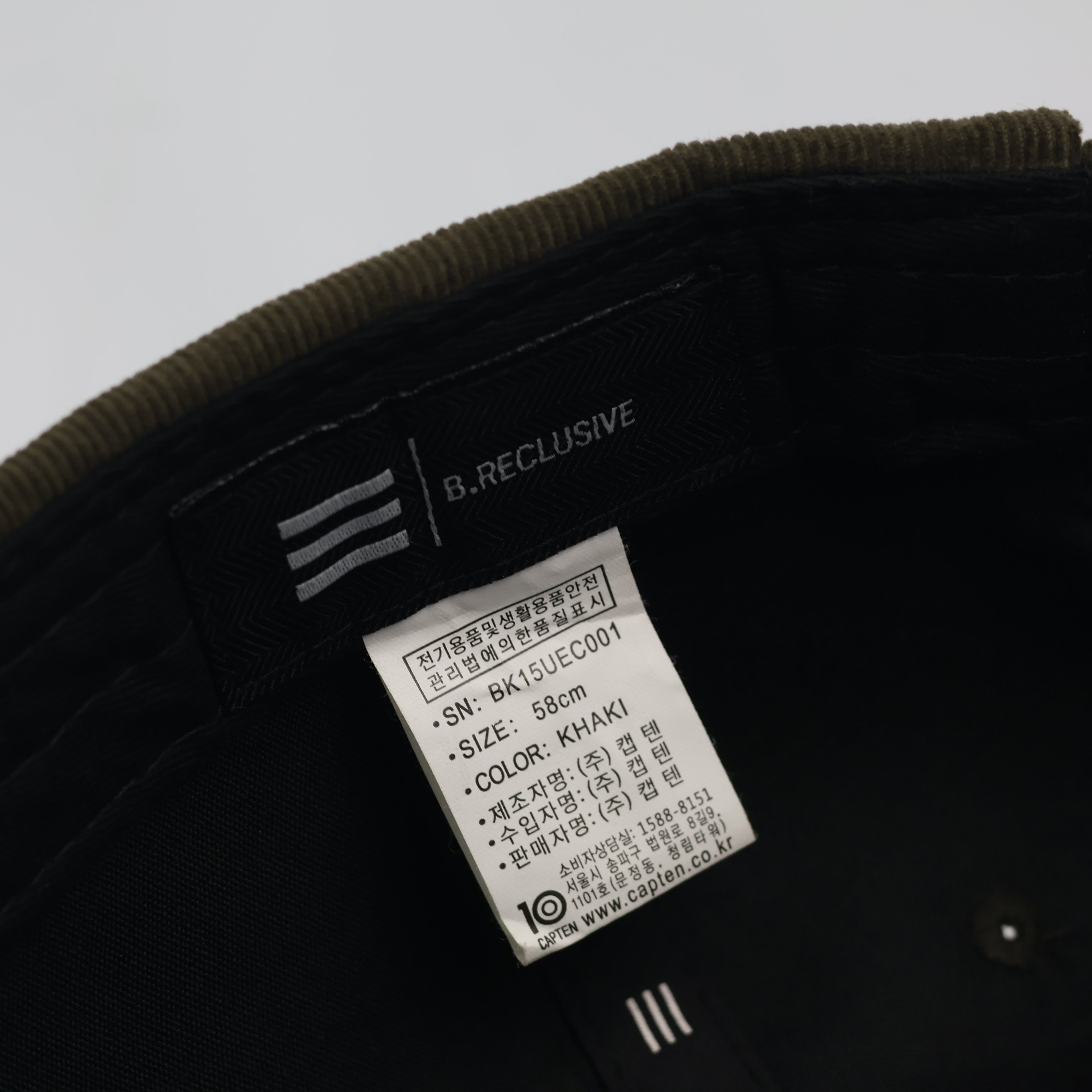 B.Reclusive Khaki Olive Corduroy Brimless Miki Hat