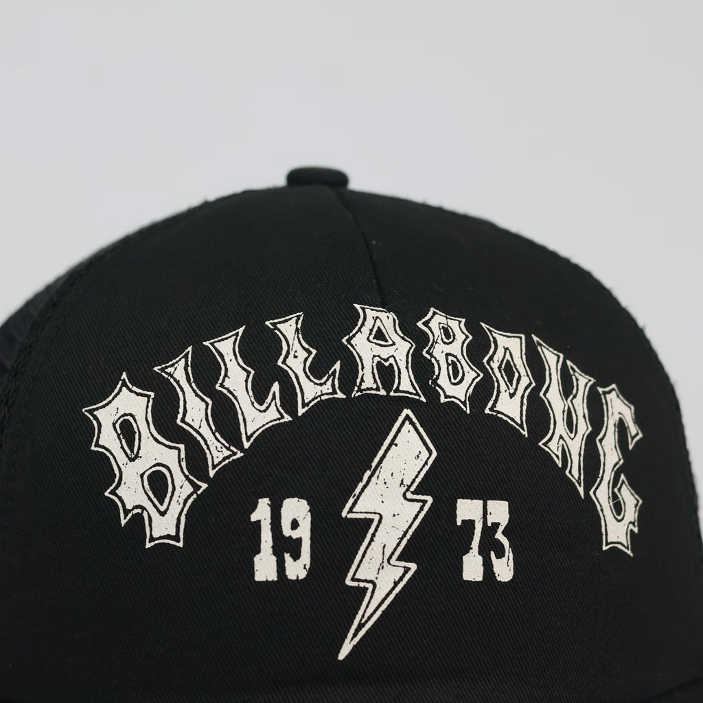 Billabong 1973 Graphic Mesh Back Trucker Hat in Black