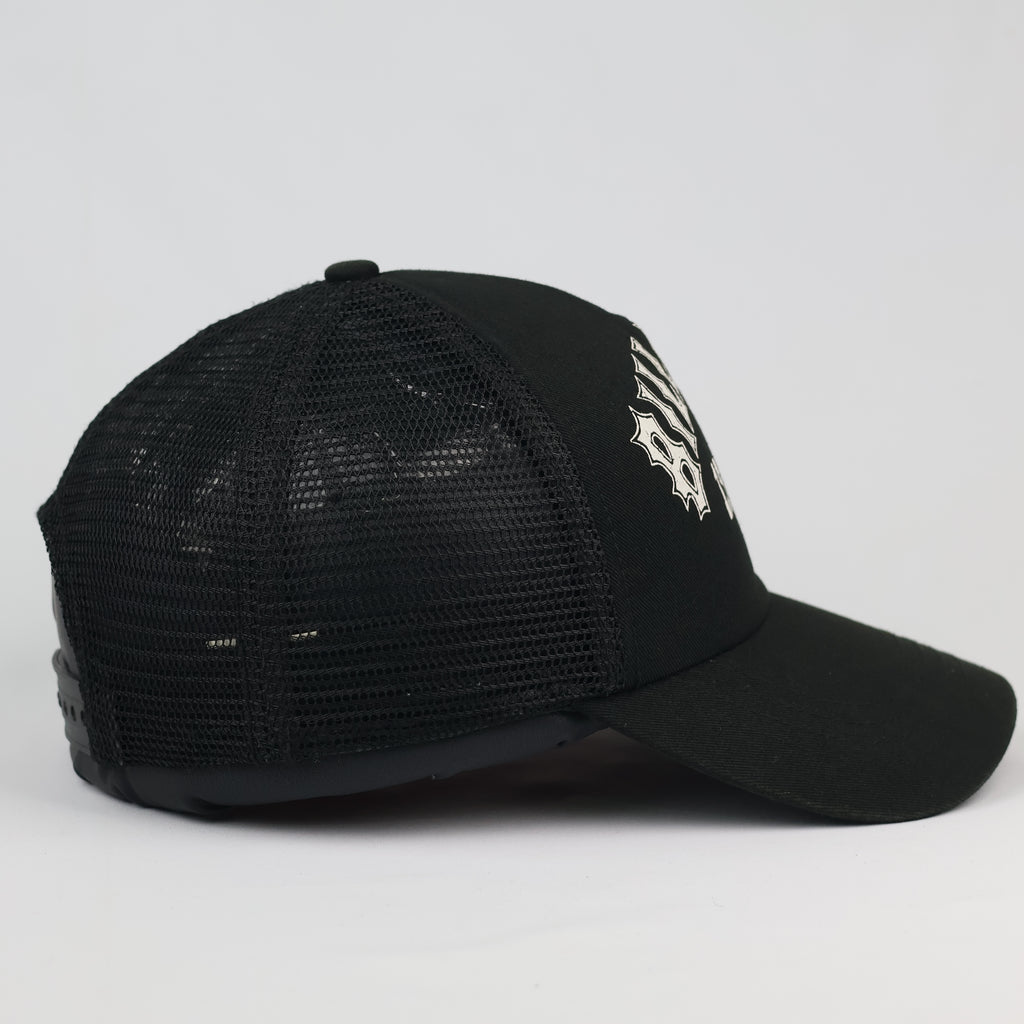 Billabong 1973 Graphic Mesh Back Trucker Hat in Black