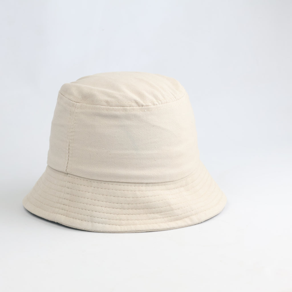 Thrifted Beige Twill Bucket Hat | Everyday Outdoor Sun Hat (Size 58)