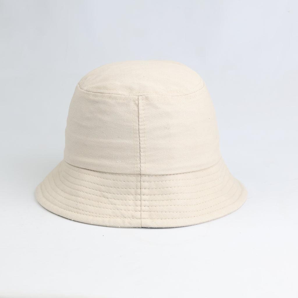 Thrifted Beige Twill Bucket Hat | Everyday Outdoor Sun Hat (Size 58)