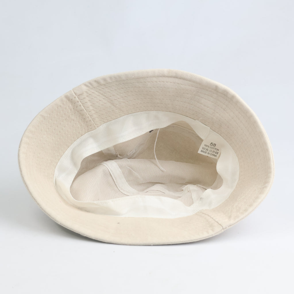 Thrifted Beige Twill Bucket Hat | Everyday Outdoor Sun Hat (Size 58)