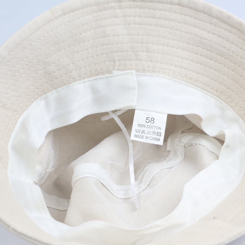 Thrifted Beige Twill Bucket Hat | Everyday Outdoor Sun Hat (Size 58)