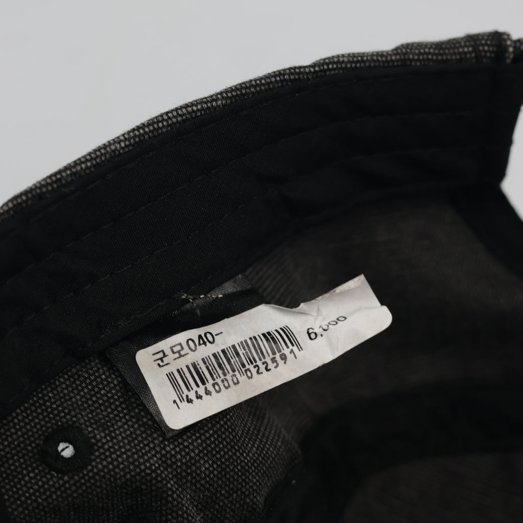 Distressed Charcoal Grey Flat Top Army Style Thrifted Cap