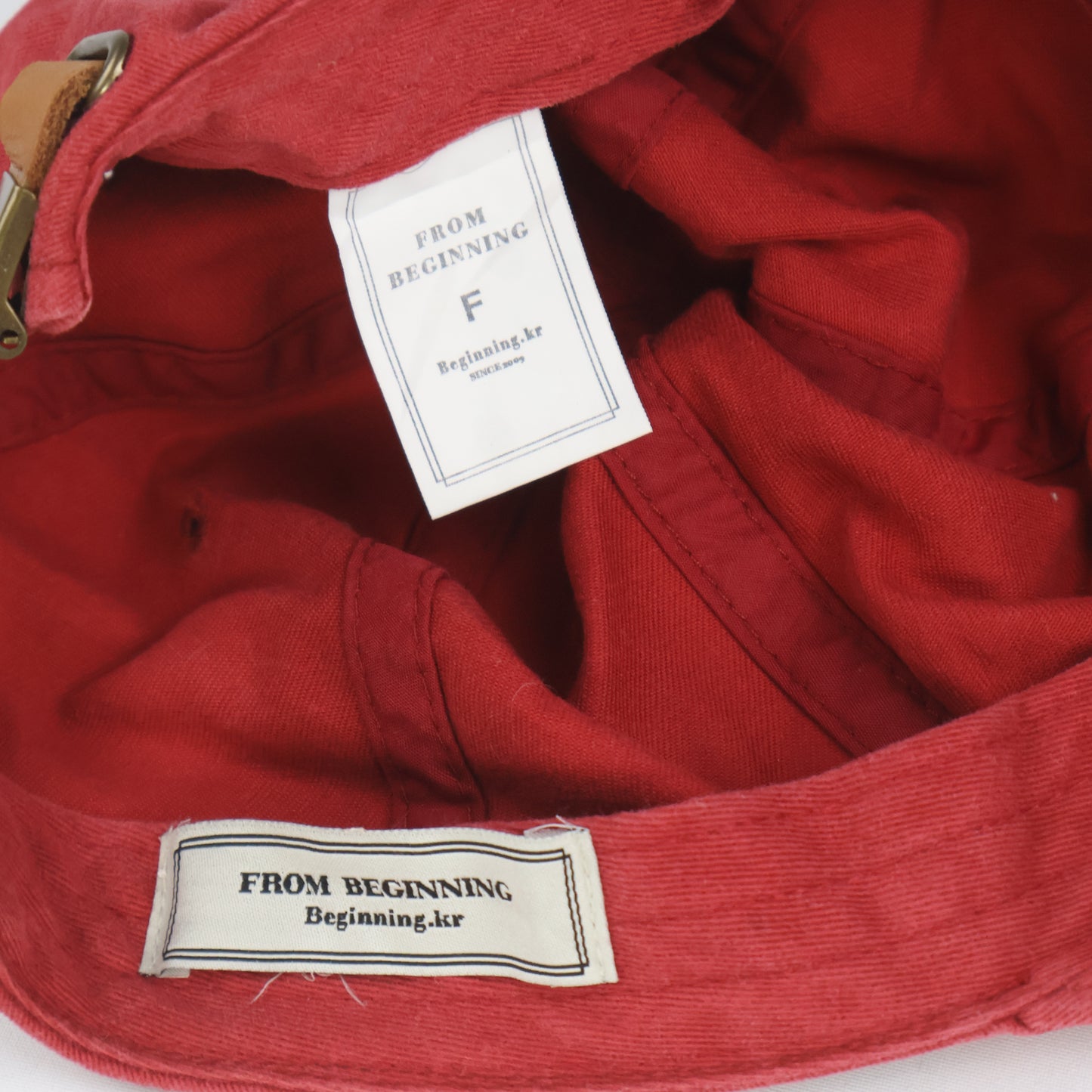 Minimalist Faded Red Dad Cap - "FROM BEGINNING"