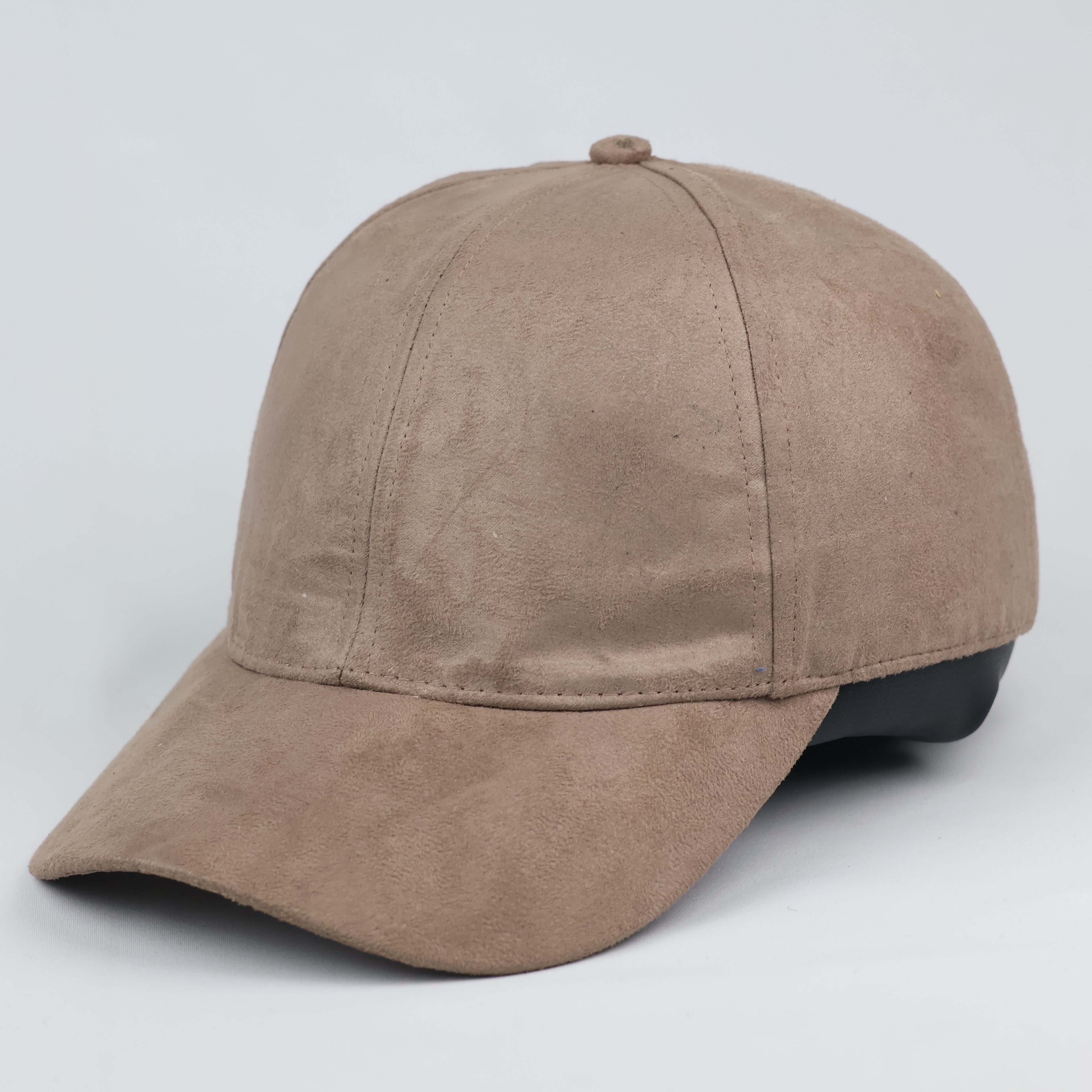 H&M Neutral Earth Tone Faux Suede Fitted Thrifted Hat