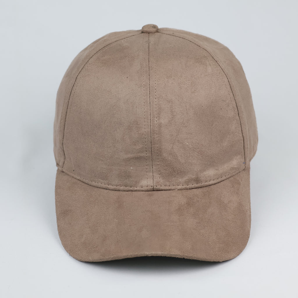 H&M Neutral Earth Tone Faux Suede Fitted Thrifted Hat